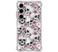 Movilshop Funda Antigolpes para Samsung Galaxy S23 FE I Love Japan [ Calaveras en Flor de Sakura ] Esquina Reforzada Silicona 1.5mm de Grosor Flexible Transparente Bumper Gel TPU