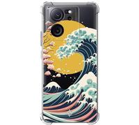 Movilshop Funda Antigolpes para Xiaomi 13T - Xiaomi 13T Pro I Love Japan [ Ola Japonesa ] Esquina Reforzada Silicona 1.5mm de Grosor Flexible Transparente Bumper Gel TPU