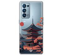 Movilshop Funda para [ OPPO Reno 6 Pro 5G ] I Love Japan [ Pagoda Japonesa ] de Silicona Flexible Transparente Carcasa Case Cover Gel para Smartphone.