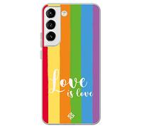 Movilshop Funda para [ Samsung Galaxy S22 ] Dibujo Auténtico [ Love is Love - Arcoiris ] de Silicona Flexible Transparente Carcasa Case Cover Gel para Smartphone.