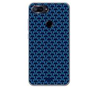 Movilshop Funda para [ Xiaomi Mi 8 Lite ] Dibujo Japones [ Patron Abstracto Loto Azul ] de Silicona Flexible Transparente Carcasa Case Cover Gel para Smartphone.