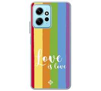 Movilshop Funda para [ Xiaomi Redmi Note 12 4G ] Dibujo Auténtico [ Love is Love - Arcoiris ] de Silicona Flexible Transparente Carcasa Case Cover Gel para Smartphone.