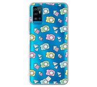 Movilshop Funda para [ ZTE Blade A71 ] Dibujo Auténtico [ Iconos Cámara de Fotos ] de Silicona Flexible Transparente Carcasa Case Cover Gel para Smartphone.