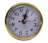 Movimiento de cuarzo silencioso de repuesto para bricolaje y reparación de relojes con números arábigos en la cara blanca con lente transparente y ribete dorado, varios tamaños (80 mm)