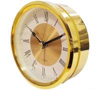 Movimiento de reloj de cuarzo de 89 mm, para reloj despertador de bricolaje, mecanismo de metal redondo plateado o dorado con cara, diseño minimalista integrado moderno, reloj despertador de bricolaje