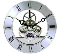 Movimiento de reloj transparente dorado y plateado, mecanismo de engranaje de metal transparente con números romanos, módulo de cronometraje de cuarzo para decoración del hogar, piezas de reparación