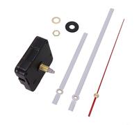 Movimiento silencioso del reloj de pared para reparación de bricolaje, mecanismo de reloj que funciona con pilas sin tictac con manecillas blancas y rojas, kit de piezas de repuesto (A)