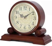 Movimiento silencioso, Funciona con Pilas, Reloj de Manto con Timbre de Madera for decoración de Sala de Estar sobre repisa de Chimenea, Oficina, Estante y decoración del hogar