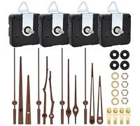 Movimientos para reloj de pared, 4 piezas de cuarzo de repuesto con 4 tipos de manecillas de madera, juego de movimiento silencioso, movimiento de cuarzo silencioso, movimiento silencioso para reloj