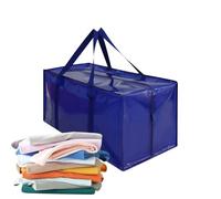 Moving Bags, Clothes Storage Totes, Waterproof Large Organizer Container With Zippers And Carrying Handles, College Camping Dorm Travel Blanket Garment Comforter Storage Solution, 12.99x14.17 inches