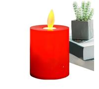 Moving Flame Pillar Candles - Red moving flame candles, Red Battery Power Flickering Wick Candle, Fake Candle, LED Candlee, Protable Table Decoration for Home Party Christmas Decor