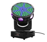 Moving Head DMX512 - Luz de escenario (150 W, LED y láser), color negro | Moving Head LED, luz de discoteca, luz DJ, RGBW y láser rojo-verde para fiestas y eventos