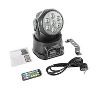 Moving Head LED 105 W Luz de discoteca LED con mando a distancia, 3 modos automáticos, 2 modos de control por voz, DMX512 RGW, efectos de luz, para bodas, bares, KTV