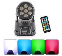 Moving Head Lighting RGBW - Foco LED para escenarios, efecto de luz de discoteca, 105 W, 9/14 canales, DMX, DJ, 7 LED, para DJ, discotecas, fiestas de discotecas, exteriores