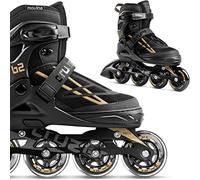 Movino Cruzer B2 - Patines en Linea Ajustables - para Niños Adolescentes y Mujeres - Guia de Aluminio y Rodamientos ABEC 9 - Bota Blanda Fitness - S