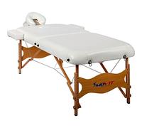 Movit - Camilla de Masaje (Ancho: 80 cm, 8 cm de Espesor, con Funda, reposacabezas y Brazos de Aluminio), Color Blanco