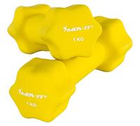 MOVIT Juego de mancuernas de neopreno de 1 kg en amarillo