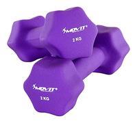 MOVIT Juego de mancuernas de neopreno de 2 kg en lila