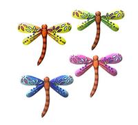 MOVKZACV 4 piezas de libélula de metal decoración de pared de jardín al aire libre valla arte decoraciones colgantes para sala de estar dormitorio libélula adorno colgante decoración de arte