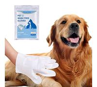 MOVKZACV 6 piezas Toallitas antisépticas en forma de guante de aseo para gatos y perros, mitón de baño para mascotas, toallitas para aseo de mascotas (blanco)