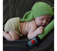 MOVKZACV Disfraz de Yoda para bebé, accesorios de fotografía para recién nacidos, regalo de ducha de cumpleaños ropa de dibujos animados