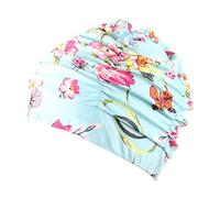 MOVKZACV Gorro de natación plisado de tela de pétalos para natación, playa, protección junto al mar, pelo largo, gorro de natación para niñas, señoras, adultos, para hombres y mujeres