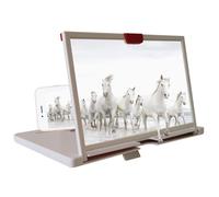 MOVKZACV - Lupa de pantalla plegable para teléfono móvil, 30,5 cm, soporte 3D HD para teléfono móvil, para películas, vídeos y juegos, para todos los smartphones (blanco)