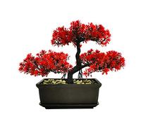 MOVKZACV Plantas Falsas Artificiales Bonsai árbol decoración de la habitación para la Entrada, Dormitorio (Rojo)