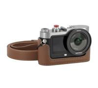 MOVMAX - Jaula de cámara vintage para DJI Osmo Action 6 con correa de transporte, funda de metal de aleación de aluminio con cuero suave retro y zapata fría, accesorios Action 6