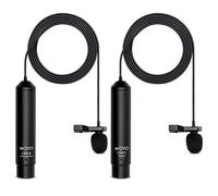 Movo LV4 Dual XLR Kit de Entrevistas de Solapa Corbata Condensador con Micrófonos Omnidireccionales & Cardioide y Pantallas contra El Viento