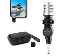 Movo MA5SP - Micrófono de escopeta TRRS de 3,5 mm para dispositivos iPhone o Android, micrófono omnidireccional de teléfono con rotación de 180°, mini micrófono de viaje para video, vlogging, entrevista, viajes