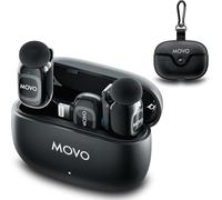 Movo NanoMic - Micrófono inalámbrico dual Lightning para iPhone 14 y inferior, micrófono Lavalier para iPhone, ideal para vlogging, TikTok, creación de contenido
