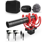 Movo X1-Mini micrófono de Escopeta de Video para cámara, micrófono de cámara analógica/Digital supercardioide de 3,5 mm/USB-C para DSLR, iPhone y teléfonos Inteligentes Android, computadoras,