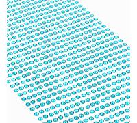 Movoja - Diamantes de imitación redondos y brillantes, autoadhesivos, para decorar y hacer manualidades, 1200 unidades, 3 mm de diámetro, color azul