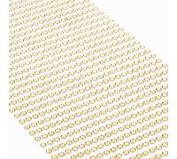 Movoja - Diamantes de imitación redondos y brillantes, autoadhesivos, para decorar y hacer manualidades, 1200 unidades, 3 mm, color dorado