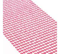Movoja - Diamantes de imitación redondos y brillantes, autoadhesivos, para decorar y hacer manualidades, 504 unidades, 6 mm, color fucsia brillante