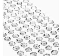 Movoja - Diamantes de imitación redondos y brillantes, autoadhesivos, para decorar y hacer manualidades, 147 unidades, 10 mm, color plateado