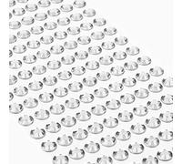 Movoja - Diamantes de imitación redondos y brillantes, autoadhesivos, para decorar y hacer manualidades, 220 unidades, 8 mm, color plateado