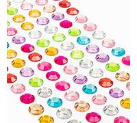 Movoja - Diamantes de imitación redondos y brillantes, autoadhesivos, para decorar y hacer manualidades, 147 unidades, 10 mm, varios colores