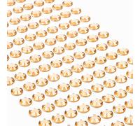 Movoja - Diamantes de imitación redondos y brillantes, autoadhesivos, para decorar y hacer manualidades, 220 unidades, 8 mm, color dorado