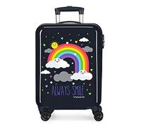 Movom Arcoiris Always Smile Maleta de cabina rígida 55cm, Niñas, Azul, 38x55x20 cms