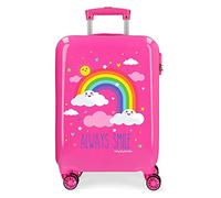 MOVOM Arcoiris Always Smile, Maleta De Cabina Rígida 55cm Niñas, Rosa (Pink), 38x55x20 Cm