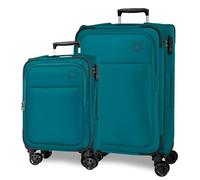 Movom Atlanta Juego de Maletas Verde 55/66 cms Blanda Poliéster Cierre TSA 93L 6,3 kgs 4 Ruedas Dobles Equipaje Mano