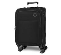 Movom Atlanta Maleta de Cabina Negro 37x56x20 cms Blanda Poliéster Cierre TSA 34L 2,9 kgs 4 Ruedas Dobles Equipaje Mano