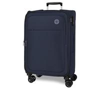 Movom Atlanta Maleta Mediana Azul 43x66x26 cms Blanda Poliéster Cierre TSA 59L 2,6 kgs 4 Ruedas Dobles