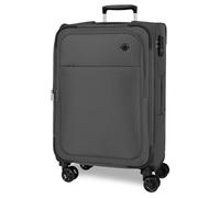 Movom Atlanta Maleta Mediana Gris 43x66x26 cms Blanda Poliéster Cierre TSA 59L 2,6 kgs 4 Ruedas Dobles