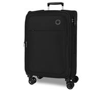 Movom Atlanta Maleta Mediana Negro 43x66x26 cms Blanda Poliéster Cierre TSA 59L 2,6 kgs 4 Ruedas Dobles