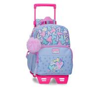 Movom Best Wishes mochila infantil, mochila escolar, fabricada en Poliéster, ruedas dobles de giro multidireccional, Múltiples formas de usarlo, rosa