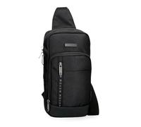 MOVOM Buster Bandolera Cruzada Negro 16x31x5,5 cms Poliéster con detalles en Piel Sintética by Joumma Bags