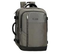 MOVOM Buster Mochila de Cabina para Portátil 15,6" Gris 25x40x17 cms Poliéster con detalles en Piel Sintética 17L